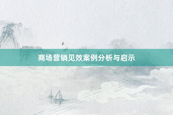商场营销见效案例分析与启示
